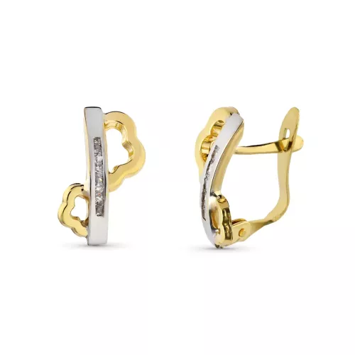 9K PENDIENTES BICOLOR 13X7 MM CIERRE CATALAN 1