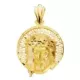 18K COLGANTE ORO AMARILLO CABEZA DE CRISTO AUREOLA 29X26 MM 8