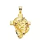 18K COLGANTE ORO AMARILLO CABEZA DE CRISTO CON CRUZ 35X25 MM 5