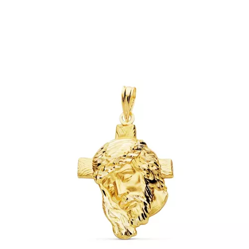 18K COLGANTE ORO AMARILLO CABEZA DE CRISTO CON CRUZ. 26X18 MM 2.40 GRS 2