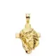 18K COLGANTE ORO AMARILLO CABEZA DE CRISTO CRUZ 31X21 MM 3