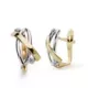 9K PENDIENTES ORO BICOLOR BANDAS CIRCONITAS. MEDIDA: 12X7 MM. CIERRE CATALAN 1