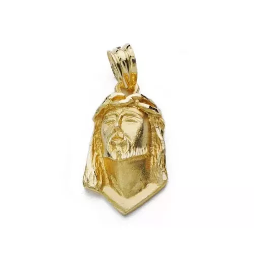 18K COLGANTE ORO AMARILLO CABEZA DE CRISTO DE LAGRIMA 22X12 MM 4