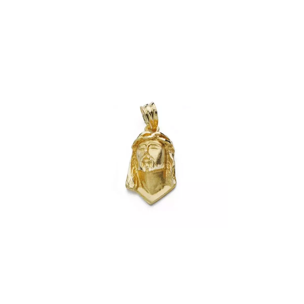 18K COLGANTE ORO AMARILLO CABEZA DE CRISTO DE LAGRIMA 22X12 MM 4