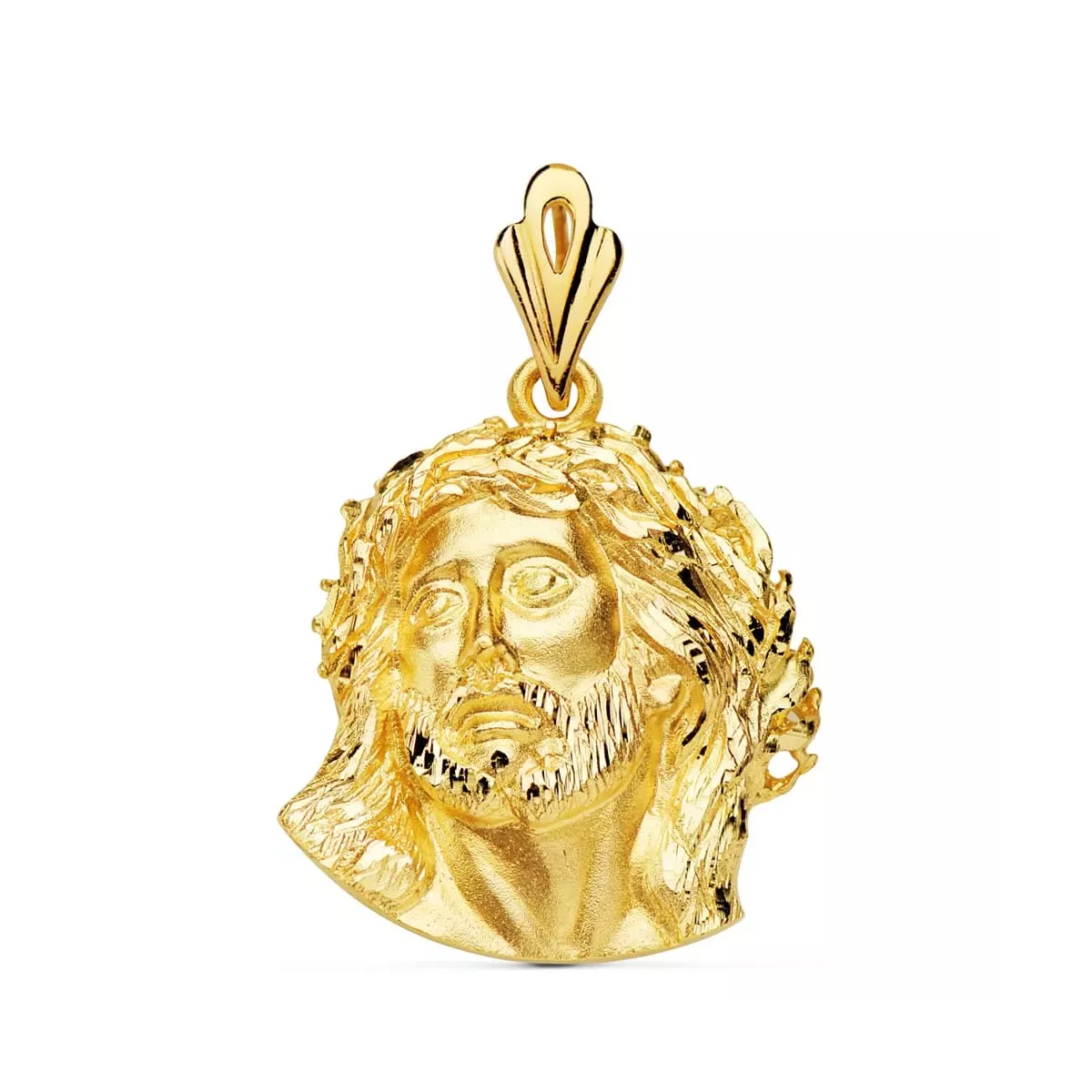 18K COLGANTE ORO AMARILLO CABEZA DE CRISTO DE MURILLO 25X24 MM 10
