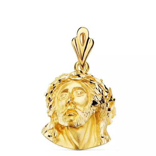 18K COLGANTE ORO AMARILLO CABEZA DE CRISTO DE MURILLO 21X18 MM 6