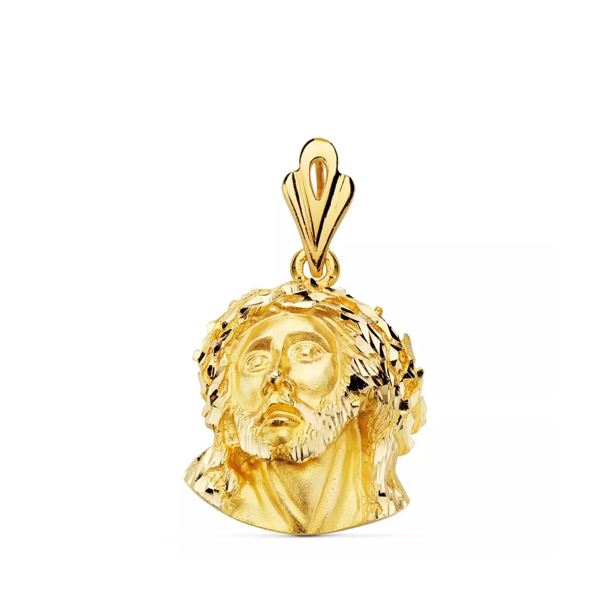 18K COLGANTE ORO AMARILLO CABEZA DE CRISTO DE MURILLO 21X18 MM 6