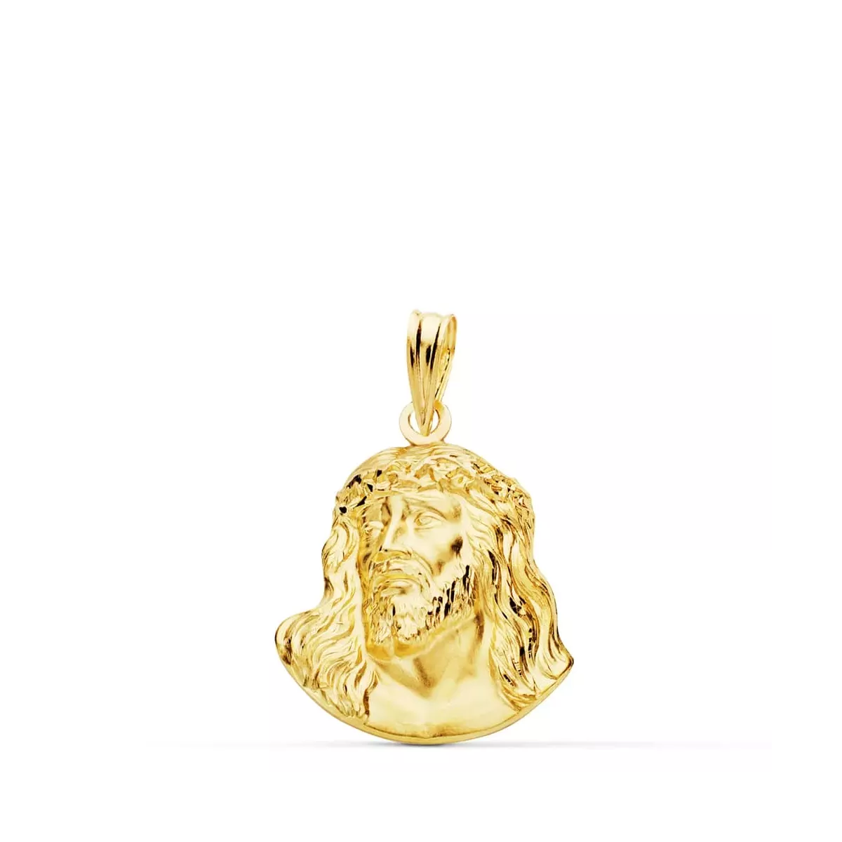 18K COLGANTE ORO AMARILLO CABEZA DE CRISTO DE MURILLO 20X16 MM 2