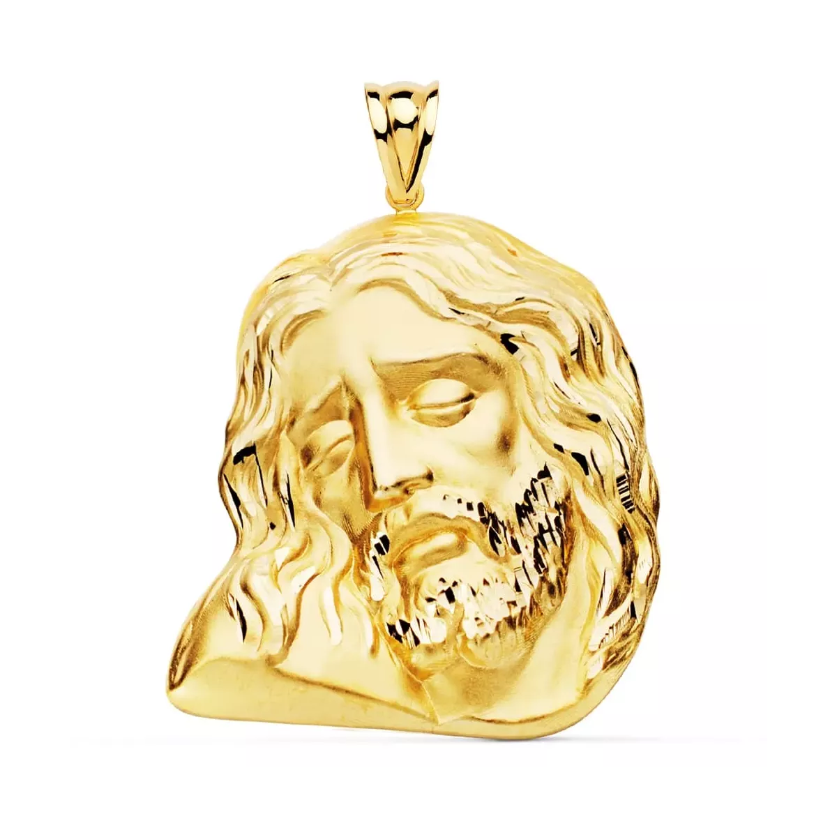 18K COLGANTE ORO AMARILLO CABEZA DE CRISTO 42X35 MM 17