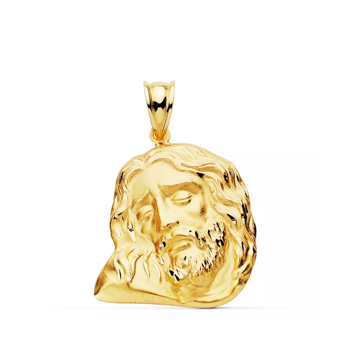 18K COLGANTE ORO AMARILLO CABEZA DE CRISTO 26X21 MM 5