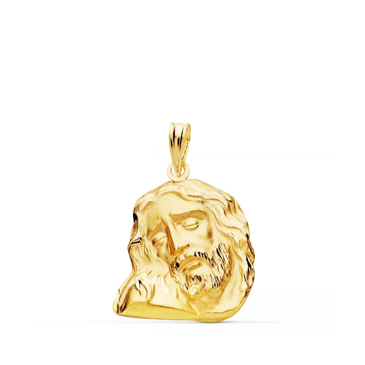 18K COLGANTE ORO AMARILLO CABEZA DE CRISTO 23X19 MM 3