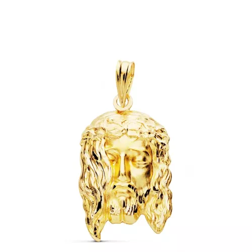18K COLGANTE ORO AMARILLO CABEZA DE CRISTO 23X14 MM 3