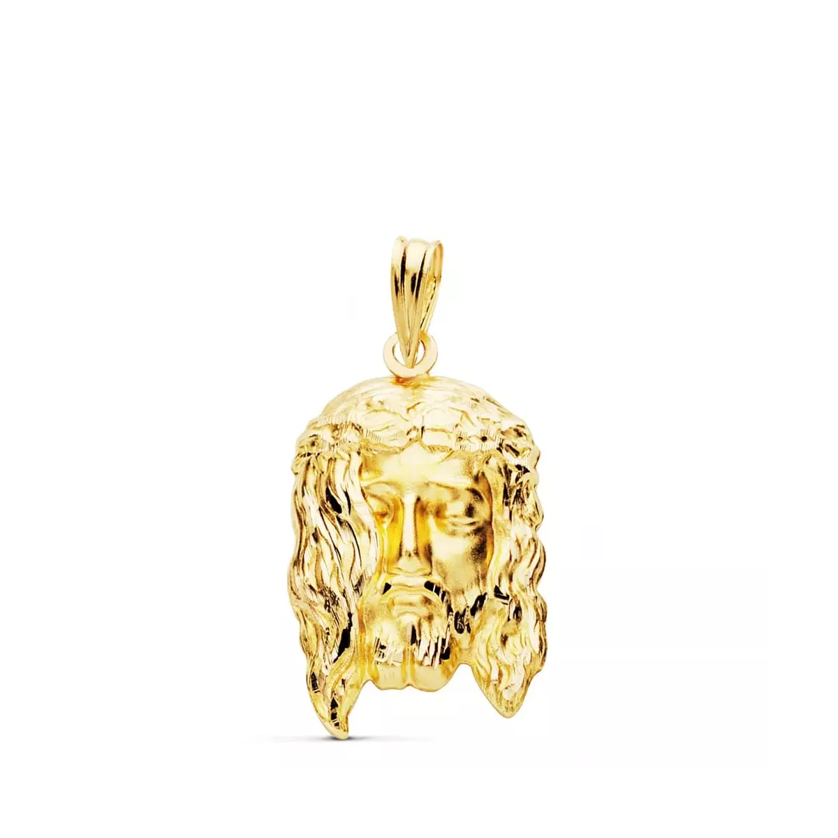 18K COLGANTE ORO AMARILLO CABEZA DE CRISTO 23X14 MM 3