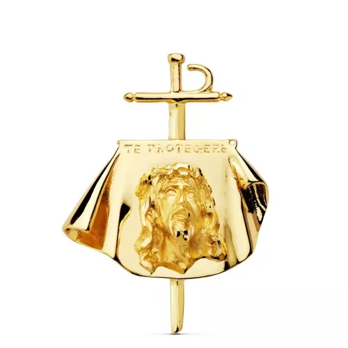 18K COLGANTE ORO AMARILLO CRISTO DE TOREROS 34X25 MM 6