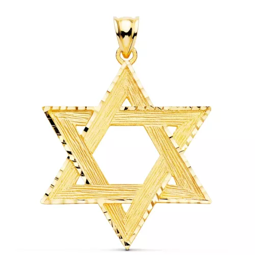 18K COLGANTE ORO AMARILLO ESTRELLA DE DAVID 41X34 MM 6