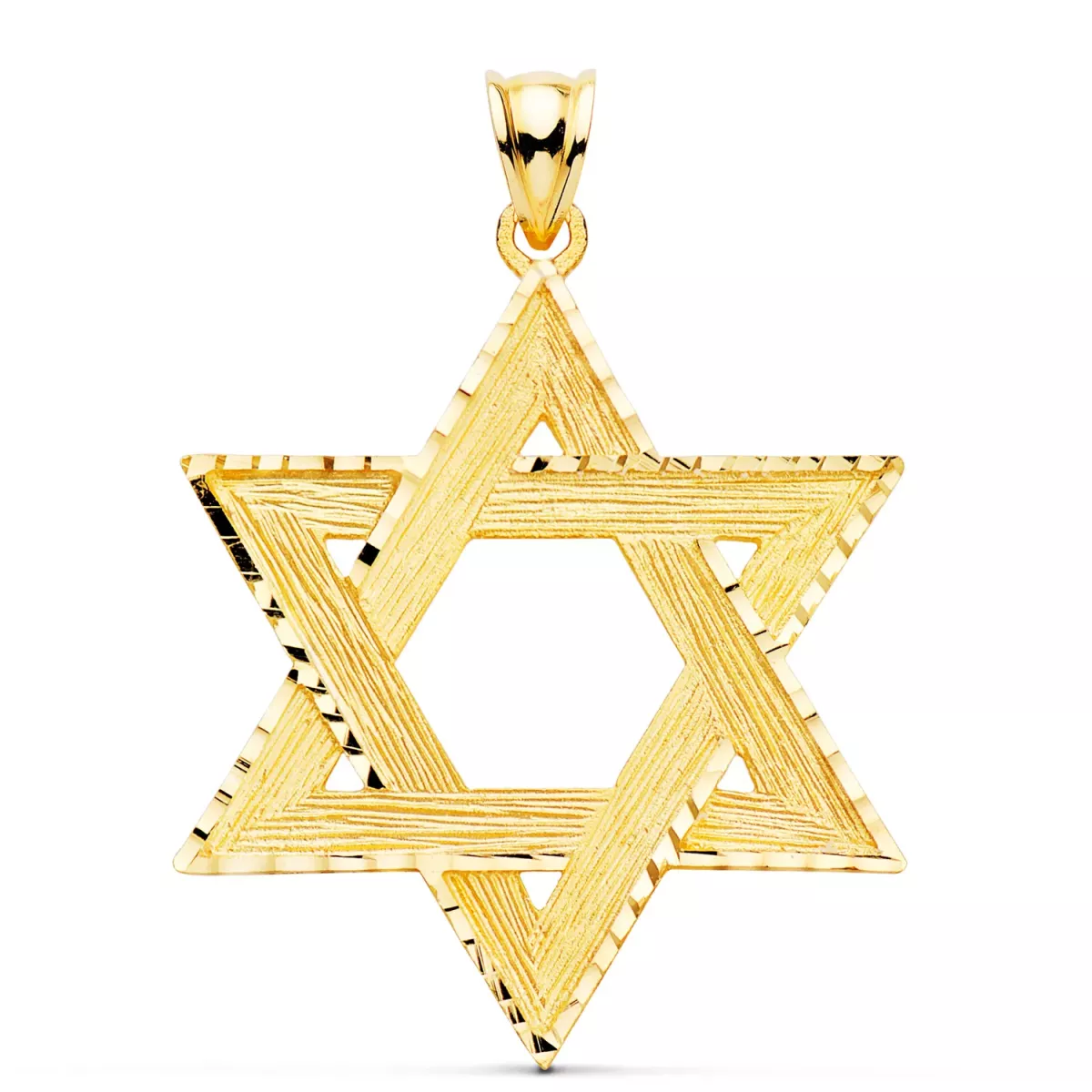 18K COLGANTE ORO AMARILLO ESTRELLA DE DAVID 41X34 MM 6