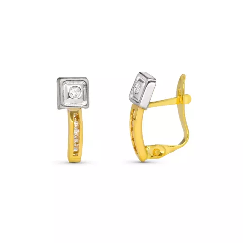 9K PENDIENTES BICOLOR COMUNION CIRCONITA 13X5 MM CATALAN 0