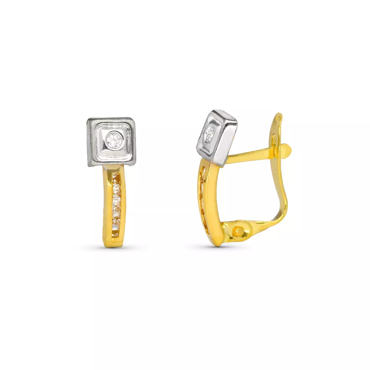 9K PENDIENTES BICOLOR COMUNION CIRCONITA 13X5 MM CATALAN 0