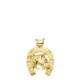 18K COLGANTE ORO AMARILLO HERRADURA CON CABALLO 29X27 MM 13