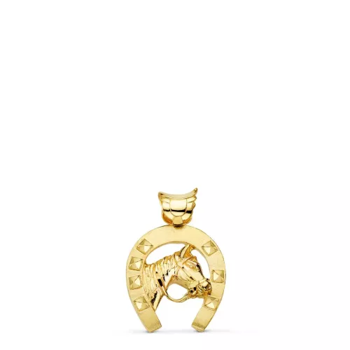 18K COLGANTE ORO AMARILLO HERRADURA DE CABALLO 25X22 MM 9