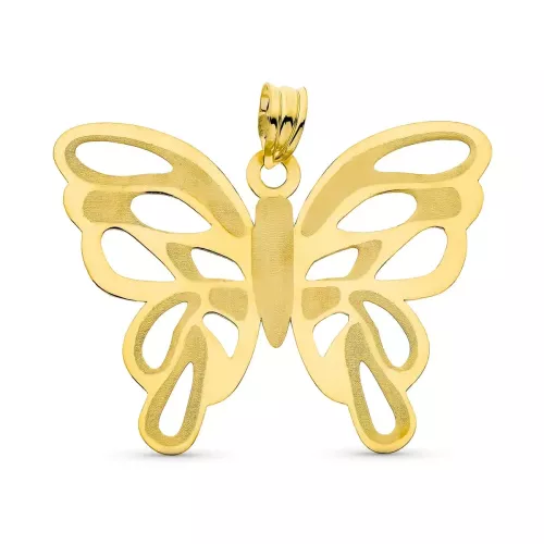18K COLGANTE ORO AMARILLO LASER MARIPOSA 39X30 MM 3