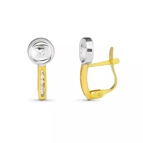 9K PENDIENTES BICOLOR 14X6 MM CIERRE CATALAN 0