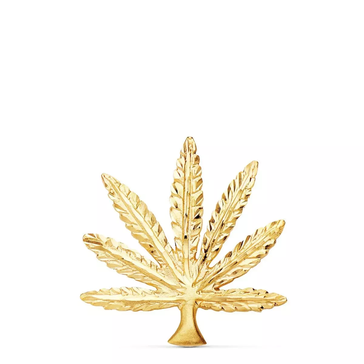 18K COLGANTE ORO AMARILLO MARIHUANA TALLADA 30X28 MM 3