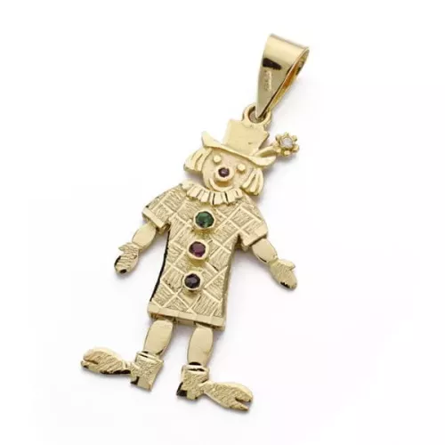 18K COLGANTE ORO AMARILLO PAYASO ARTICULADO. 33X13 MM 4