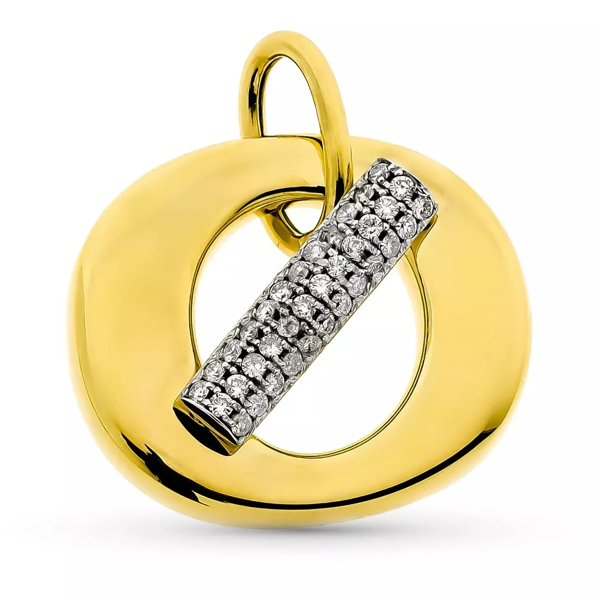 18K COLGANTE ORO BICOLOR HUECO REDONDO. 23X26 MM 4