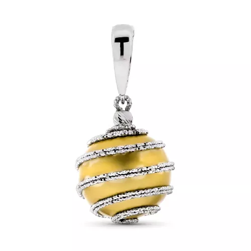 18K COLGANTE ORO BLANCO HUECO BOLA ORO BLANCO O BICOLOR 3