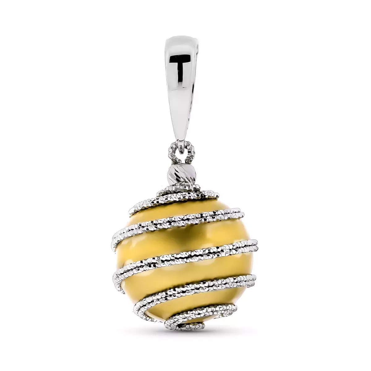 18K COLGANTE ORO BLANCO HUECO BOLA ORO BLANCO O BICOLOR 3