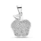 18K COLGANTE ORO BLANCO MANZANA CON CIRCONITA 21X17 MM 2