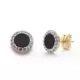 9K PENDIENTES ORO BICOLOR ONIX CIRCONITA 7 MM CIERRE PRESION 0