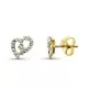 9K PENDIENTES ORO BICOLOR CIRCONITA 9X6 MM CIERRE PRESION 0
