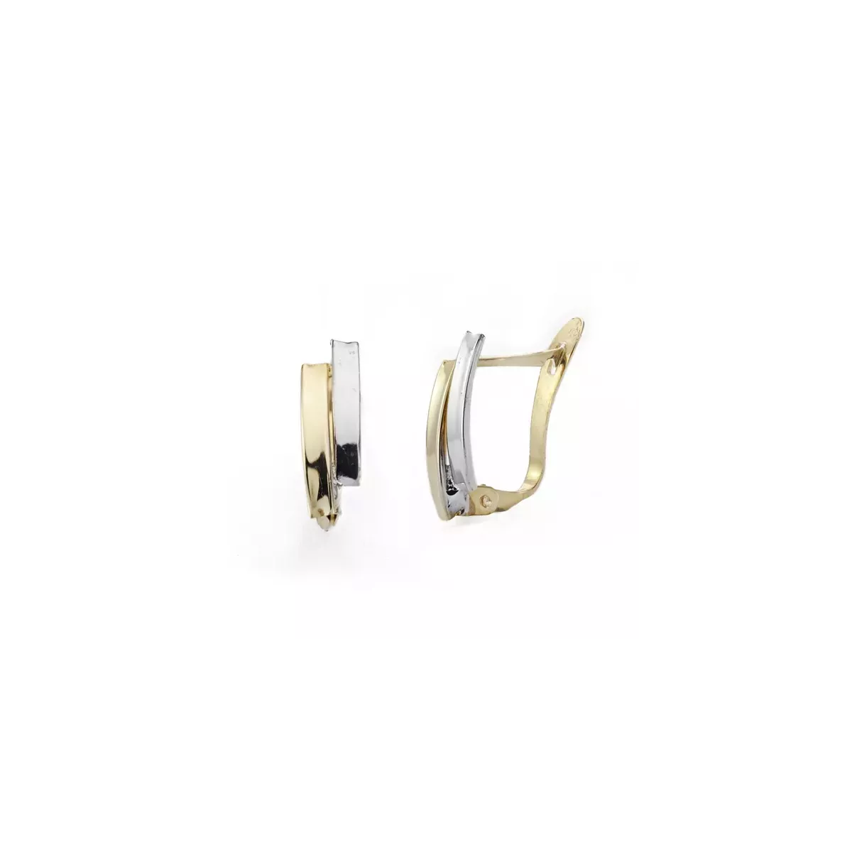 9K PENDIENTES BANDAS BICOLOR 12X4 MM 0