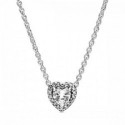Heart Pandora Rose collier with clear cu