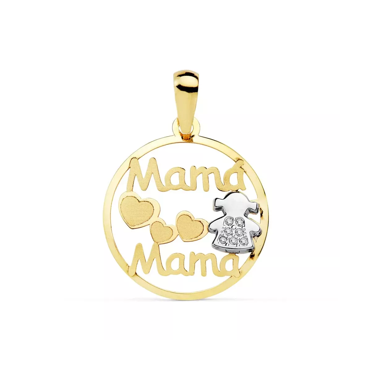 9K COLGANTE MAMA BICOLOR NIÑA 18 MM 0