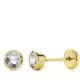 9K PENDIENTES CIRCONITA CHATON 4 MM CIERRE TUERCA 0