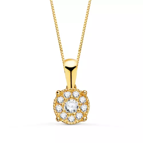 18K COLGANTE ORO AMARILLO CON DIAMANTES LABORATORIO 0