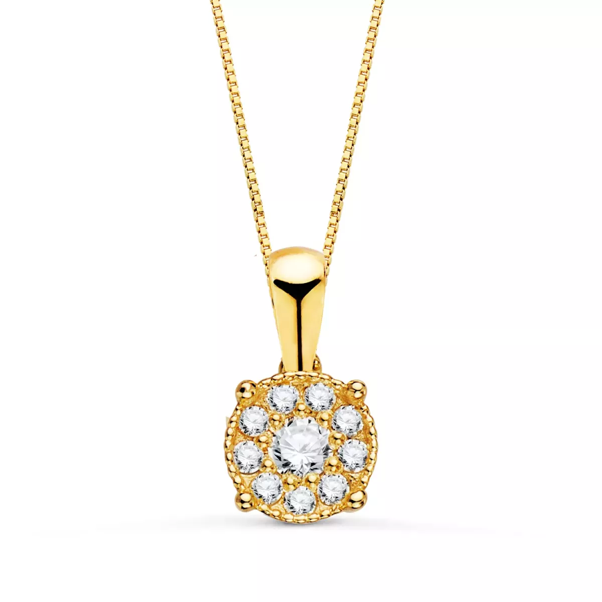 18K COLGANTE ORO AMARILLO CON DIAMANTES LABORATORIO 0