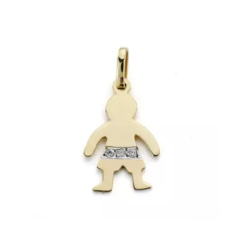 18K COLGANTE ORO AMARILLO DIAMANTES NATURAL TALLA BRILLANTE 18X11 MM 0