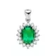 18K COLGANTE ORO BLANCO ESMERALDA 9X7 MM 1
