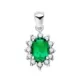 18K COLGANTE ORO BLANCO ESMERALDA 7X5 MM 0