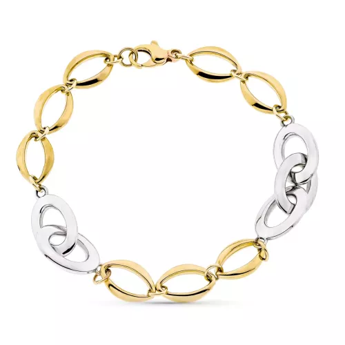 9K PULSERA ORO AMARILLO HUECA 20.5 CM 7