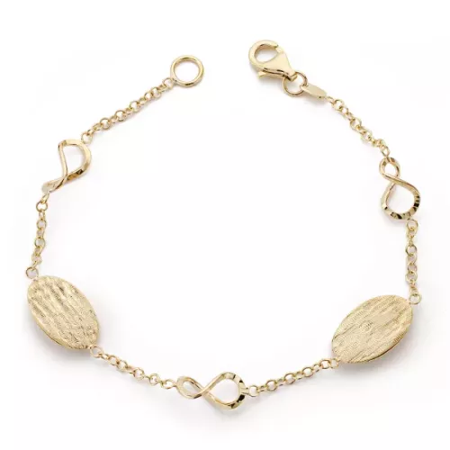 9K PULSERA ORO AMARILLO HUECA 19.5CM 4