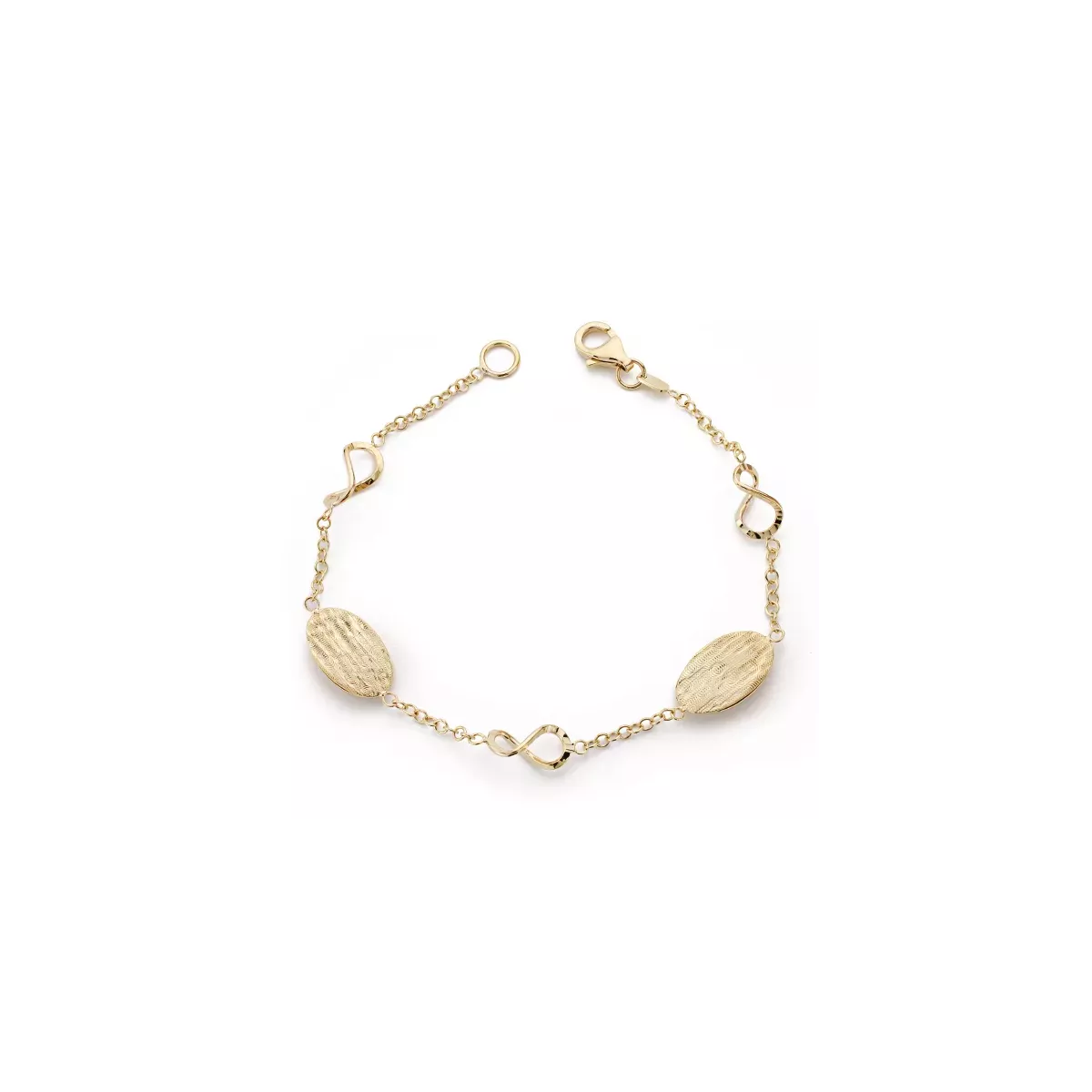 9K PULSERA ORO AMARILLO HUECA 19.5CM 4