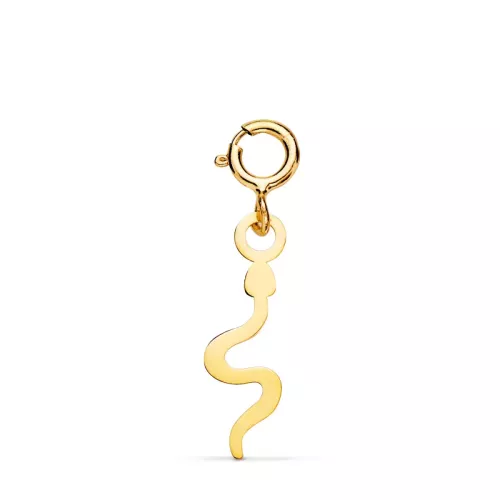 18K COLGANTE ORO AMARILLO SERPIENTE 14 X 4 MM CON REASA DE 4.5 MM 0