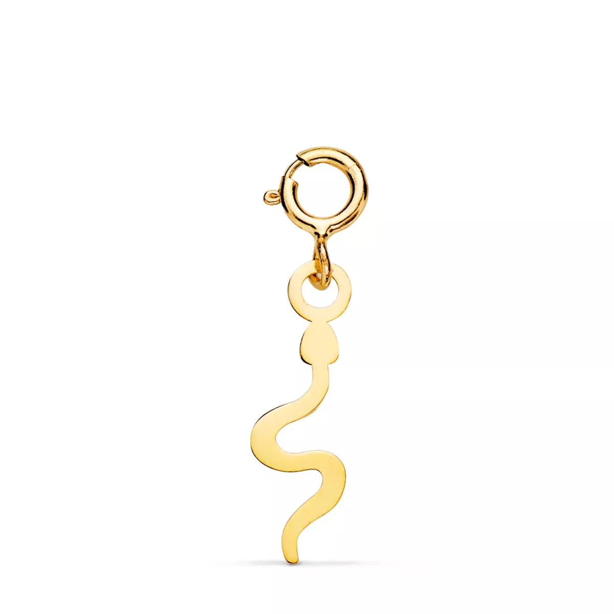 18K COLGANTE ORO AMARILLO SERPIENTE 14 X 4 MM CON REASA DE 4.5 MM 0