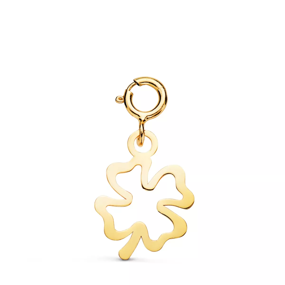 18K COLGANTE ORO AMARILLO TREBOL 13 X 10 MM CON REASA DE 4.5 MM 0