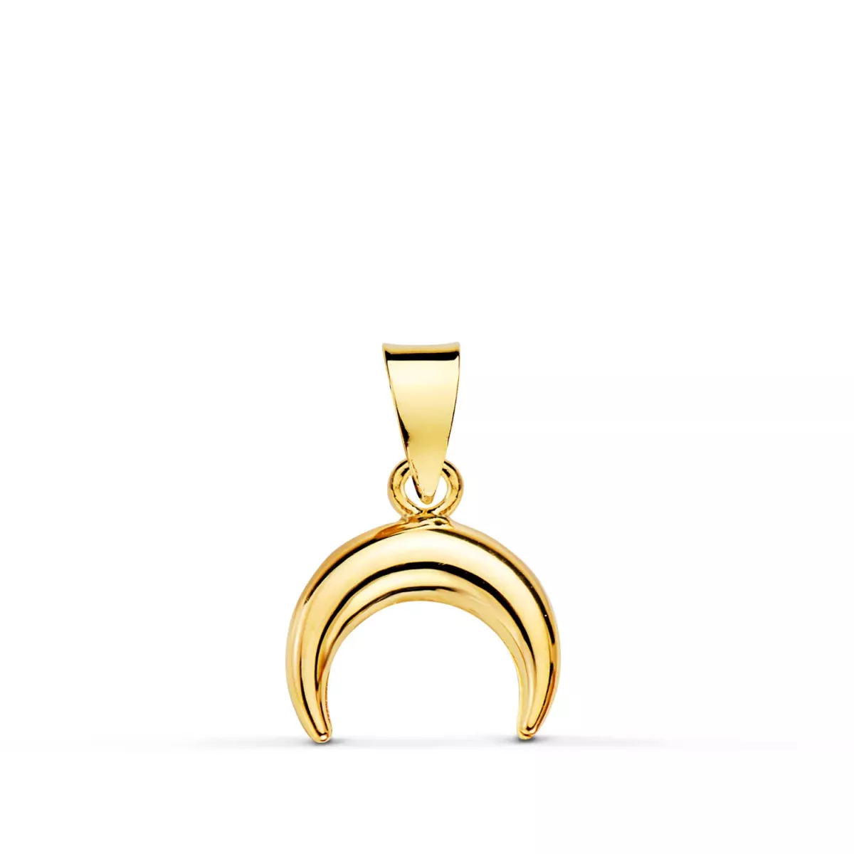 18K COLGANTE ORO AMARILLO CUERNO MINI BRILLO 10 X 9 MM 0